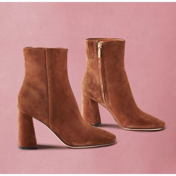 J. McLaughlin Evie Suede Booties in Cocoa 9.5 - Picture 1 of 11